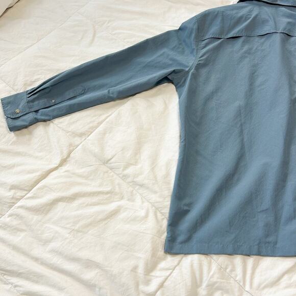 Eddie Bauer Ripstop Guide Long Sleeve Button Shirt Blue Men’s XL Performance EUC - Picture 6 of 8